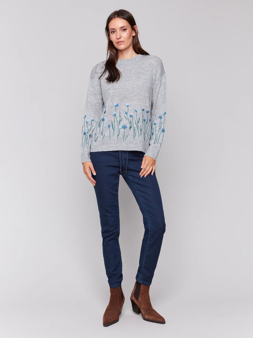 Isra Plushy Knit Flower Sweater