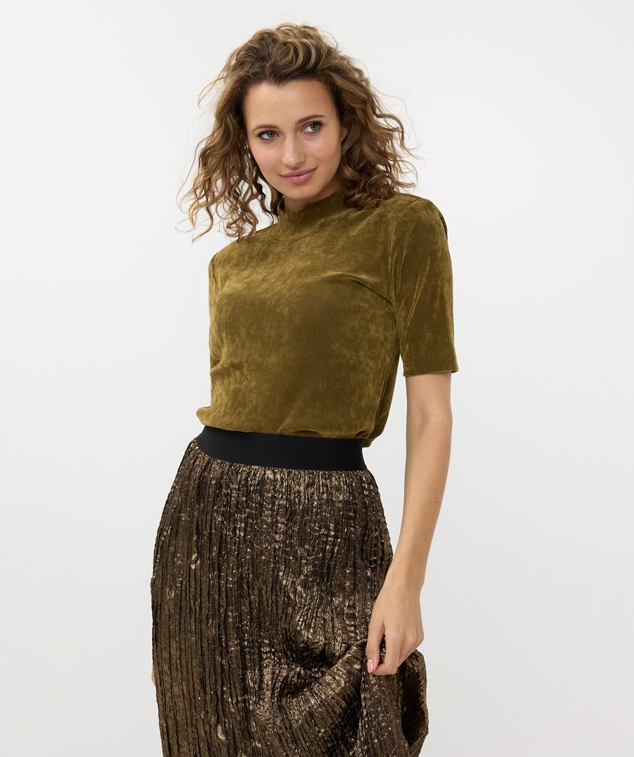 Olive Velour Top