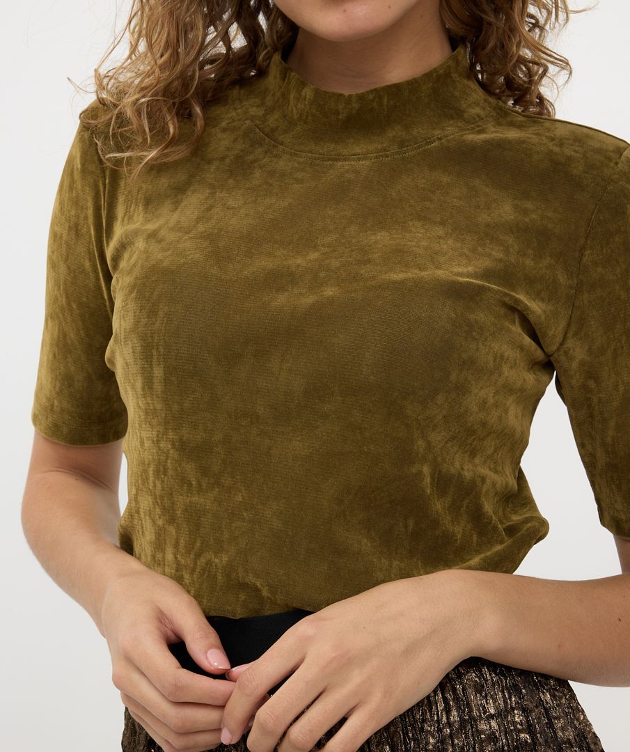 Olive Velour Top