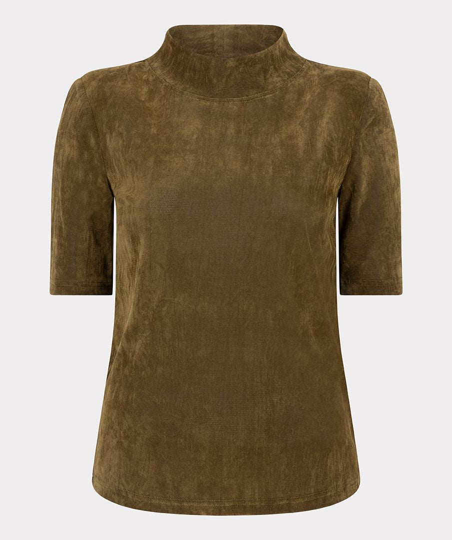 Olive Velour Top