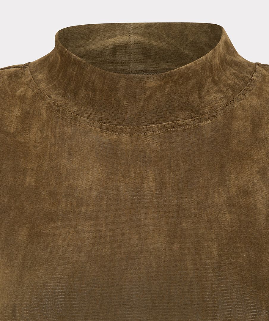 Olive Velour Top