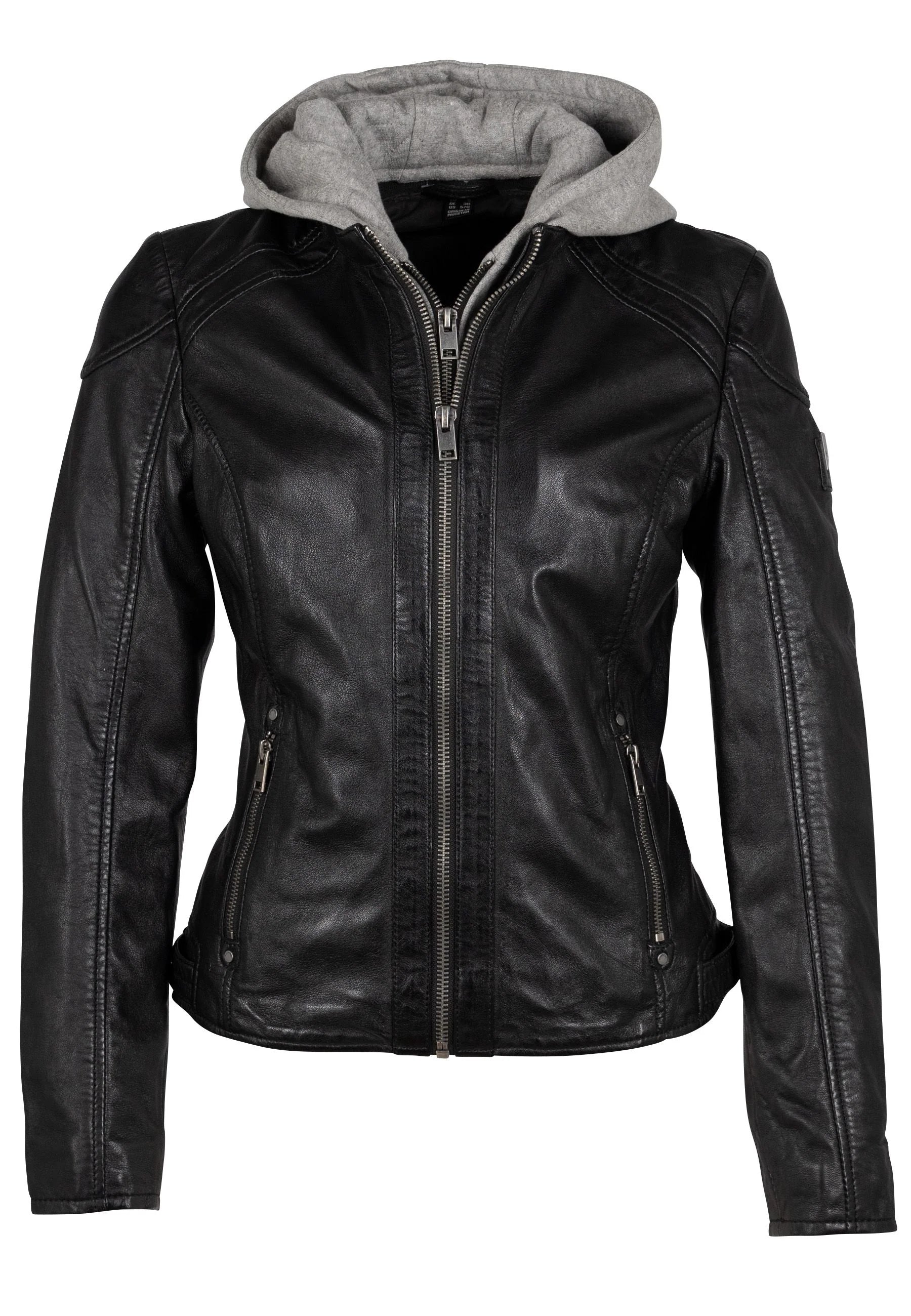 Allice Leather Jacket/Removable Hoodie