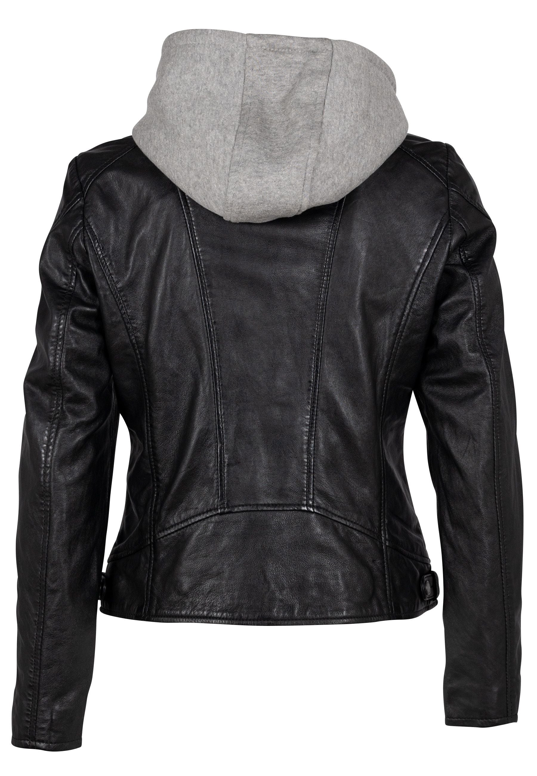 Allice Leather Jacket/Removable Hoodie