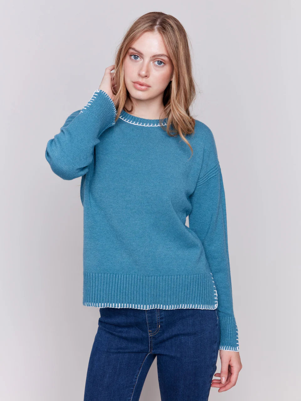 Destiny Blanket Stitch Sweater