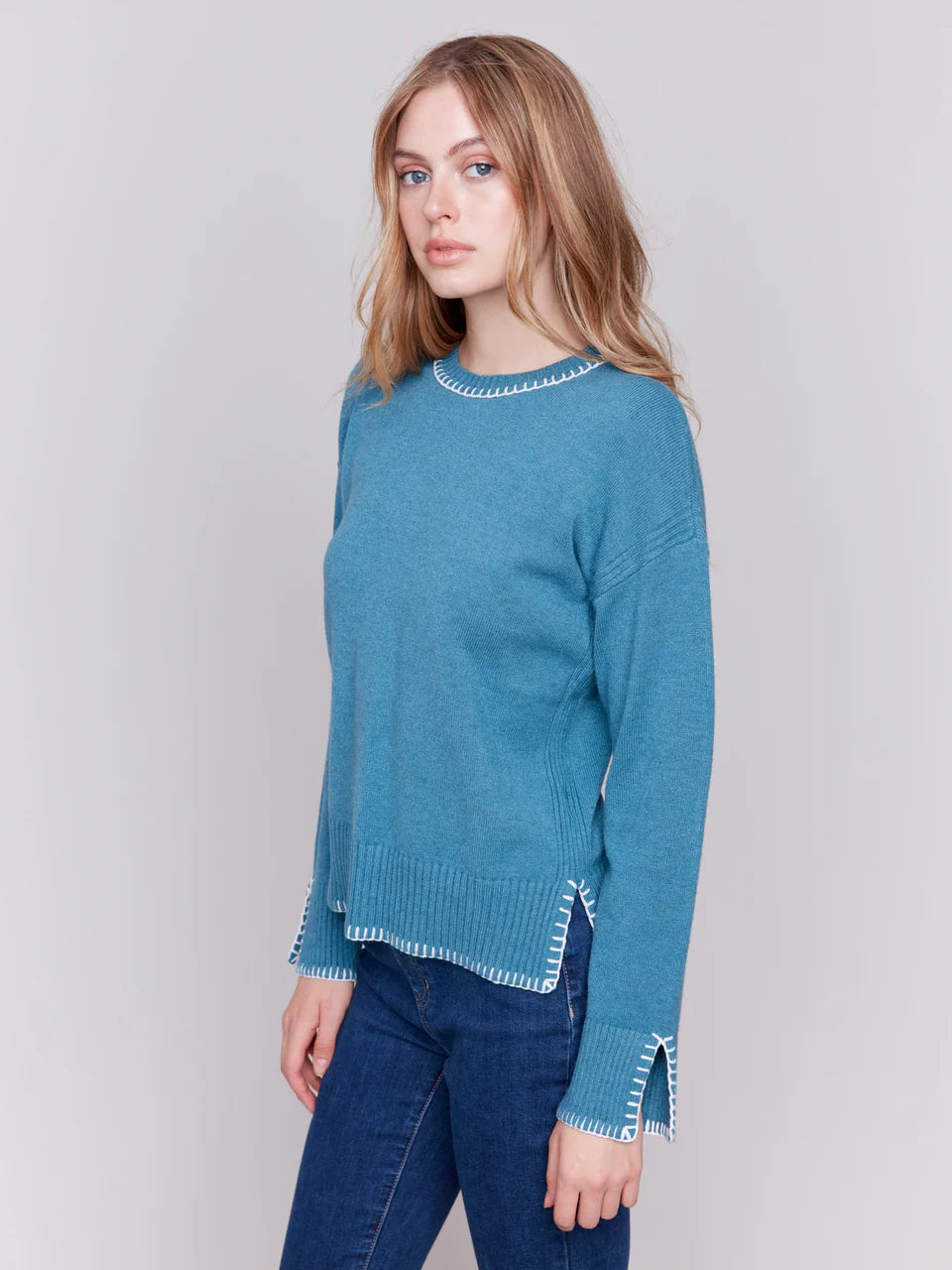 Destiny Blanket Stitch Sweater