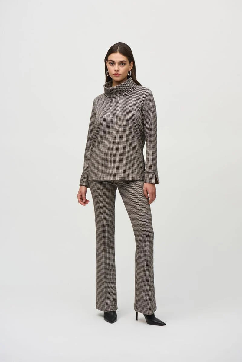 LDS Houndstooth Cowl Neck Top