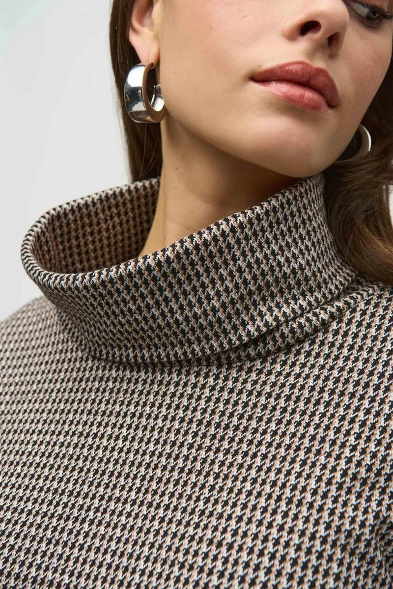 LDS Houndstooth Cowl Neck Top