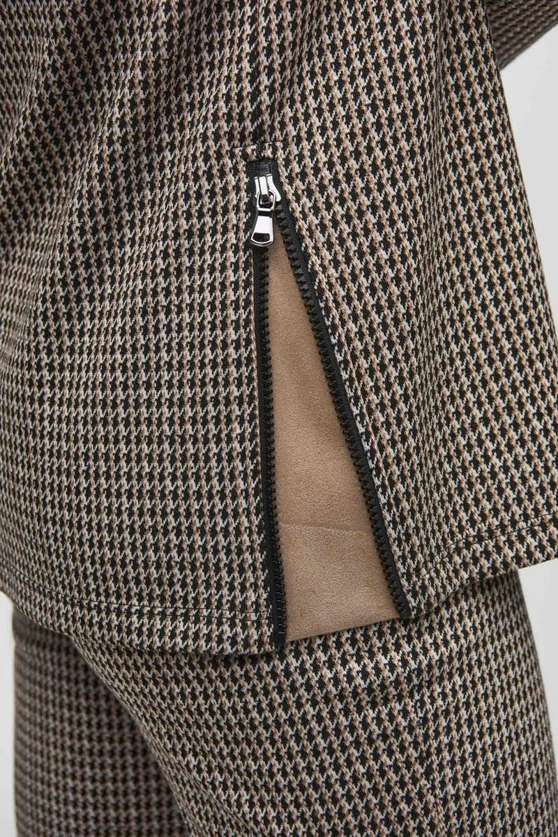 LDS Houndstooth Cowl Neck Top