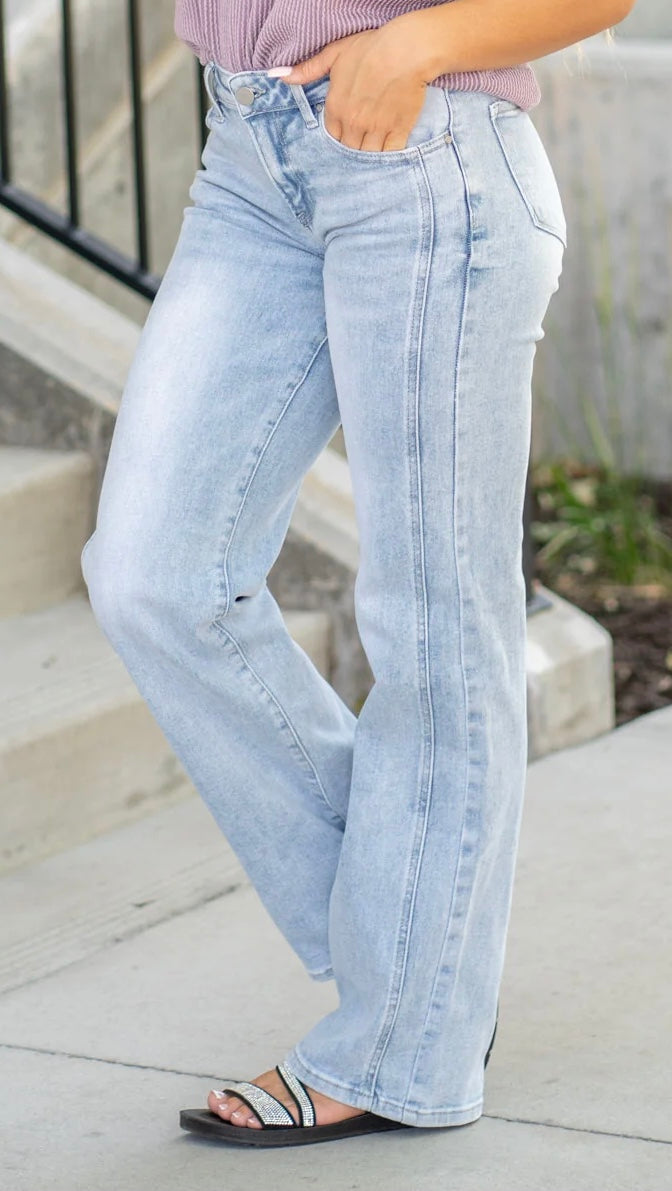 Light Wash Straight Jeans