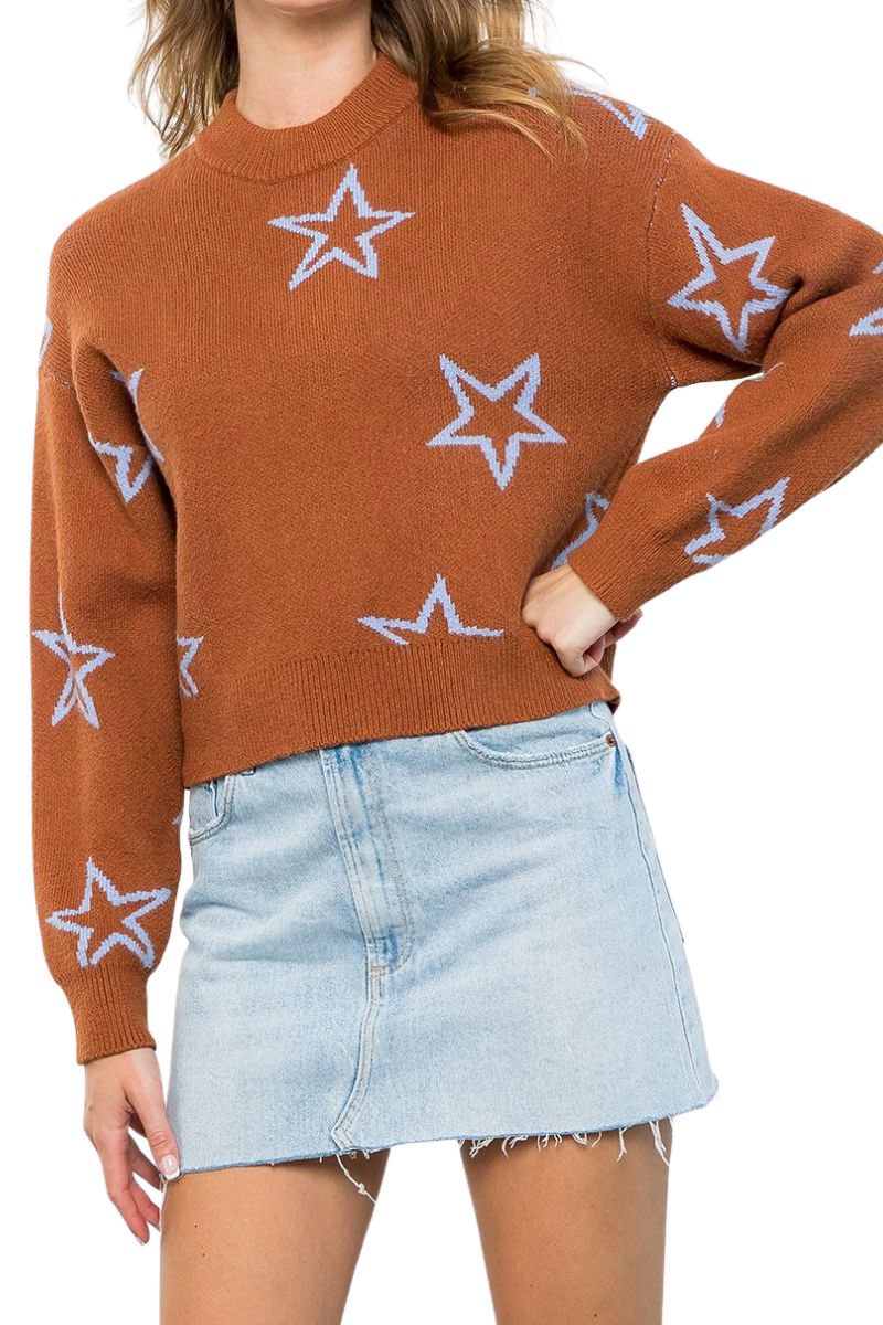 L/S Star Sweater Cinnamon