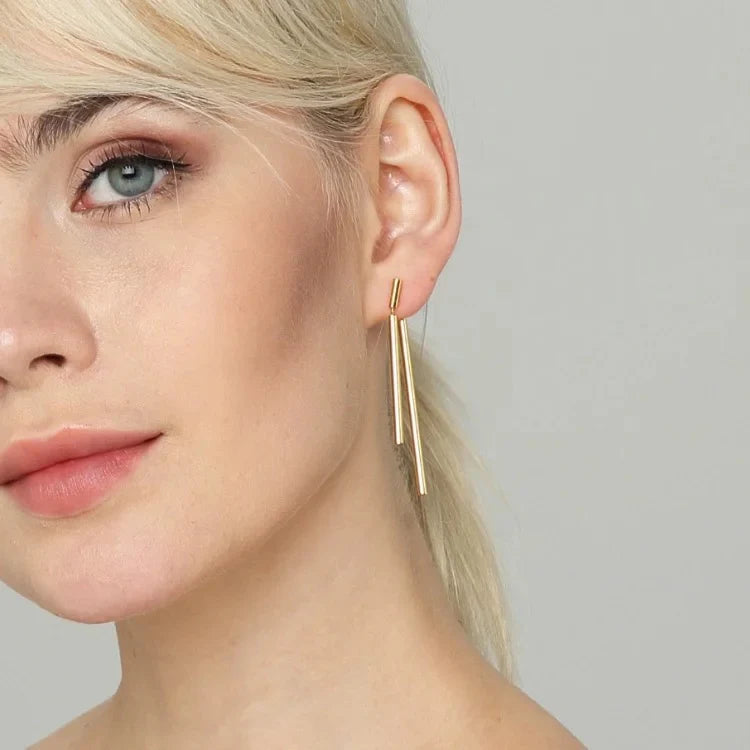 DOUBLE- Bar Drop Earrings