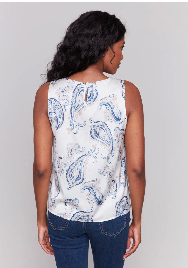 Keyhole Back Print Top