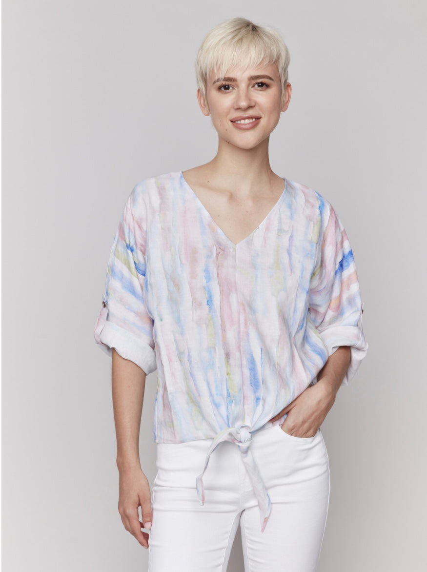 Aquarelle Print Top