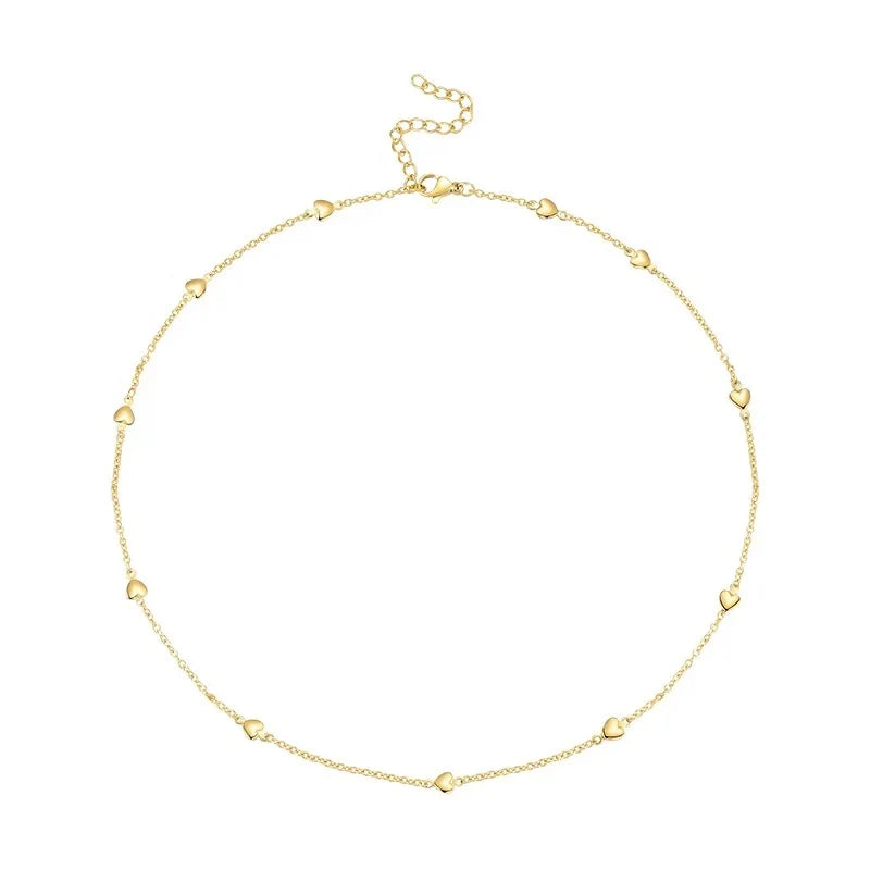 GOLDEN- Heart line Necklace