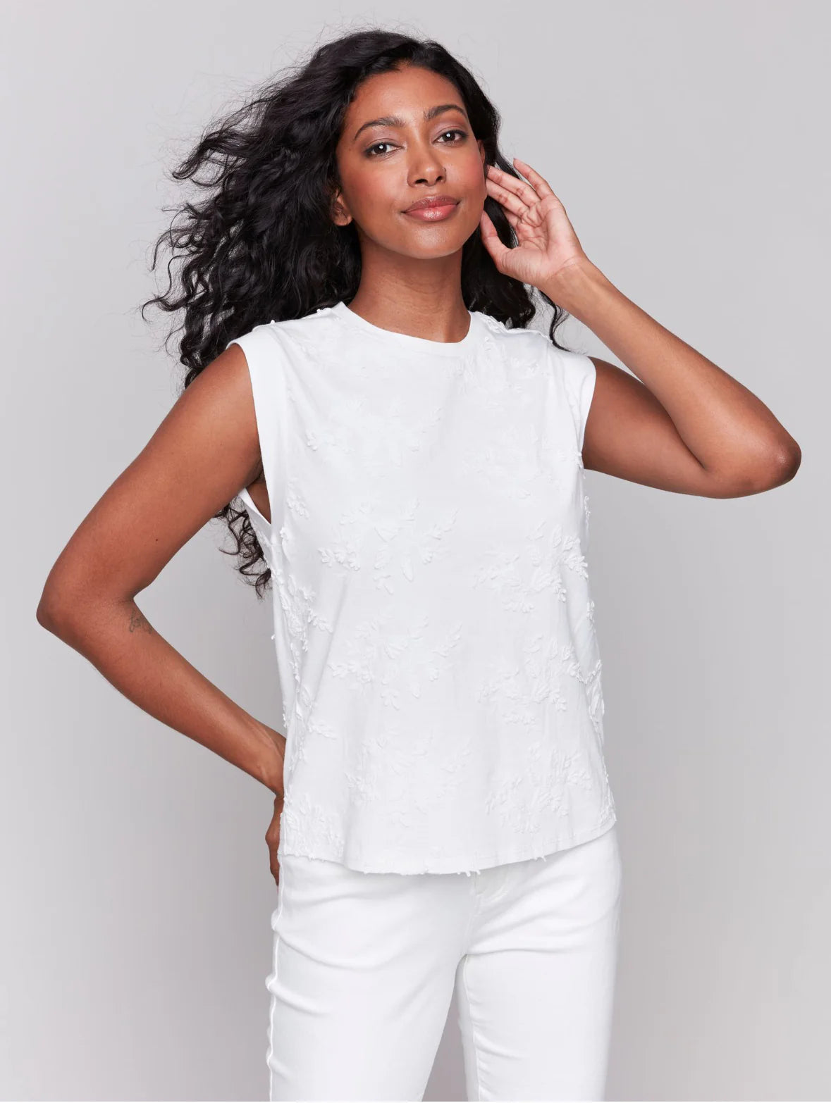 Blanco Crew Neck Top