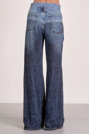 Denim 2-tone Wide Pants