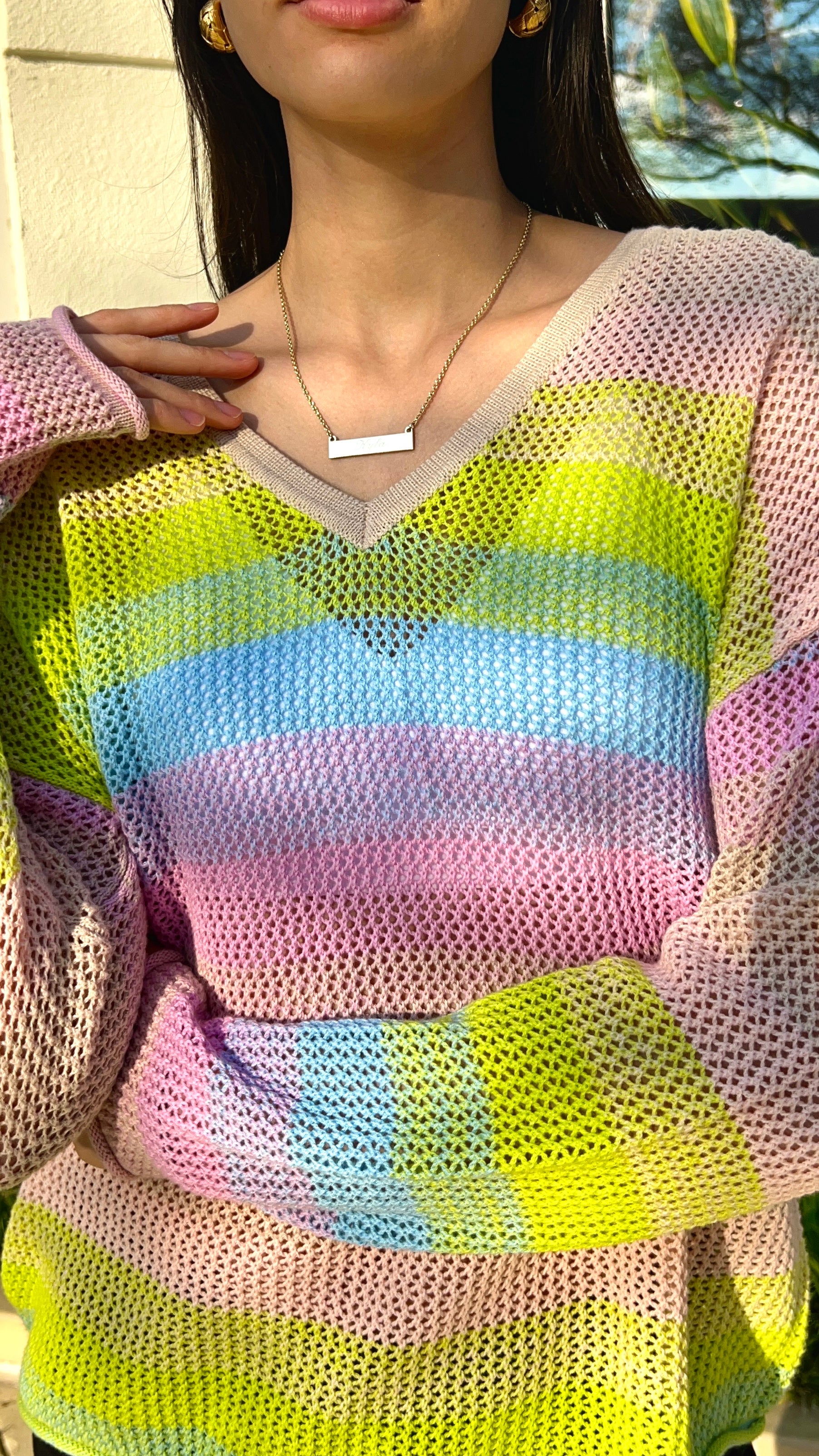 Over The Rainbow Vneck Sweater