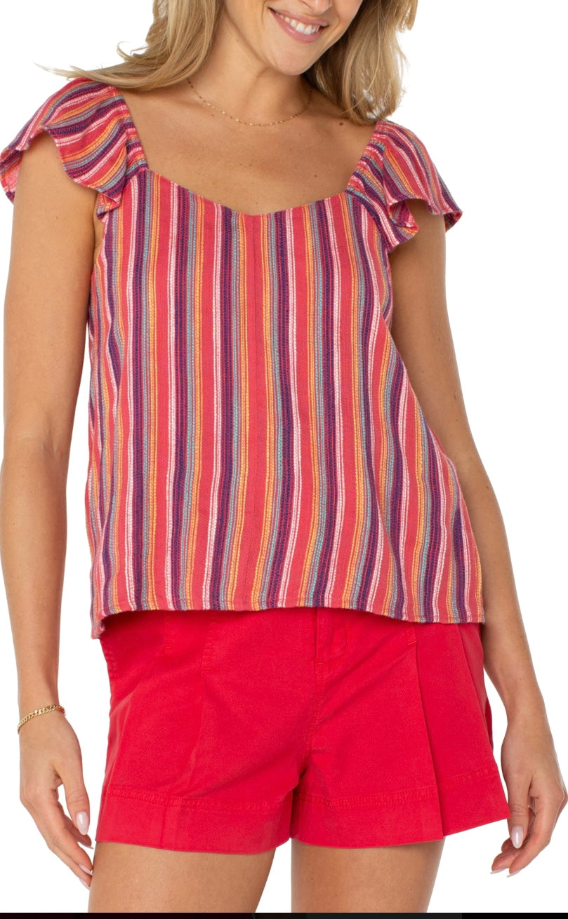Multi Flutter Sleeve Top