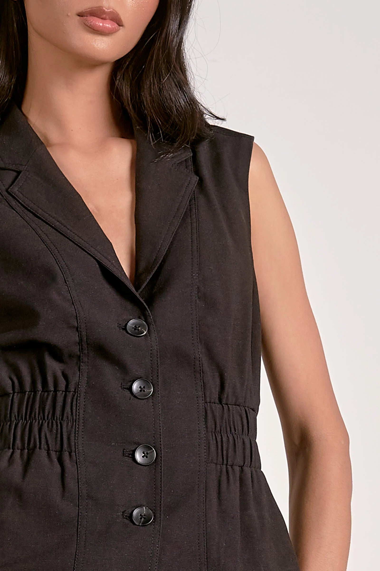 Cinched Waist Vest Jacket