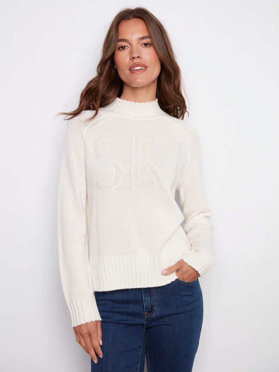Raglan Long Sleeve Mock Sweater