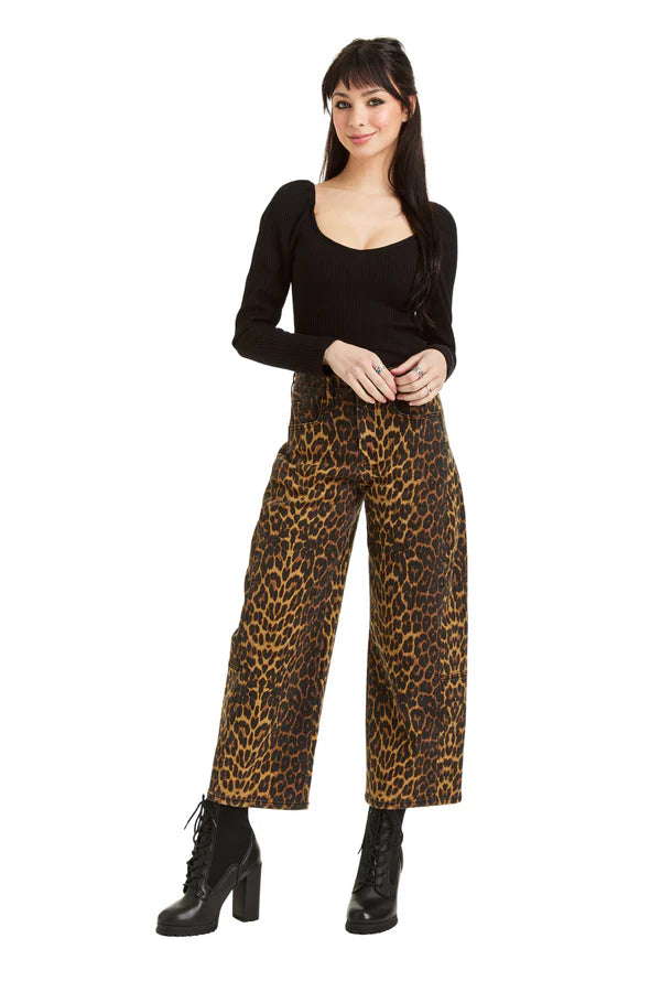 Leopard Barrel Pant