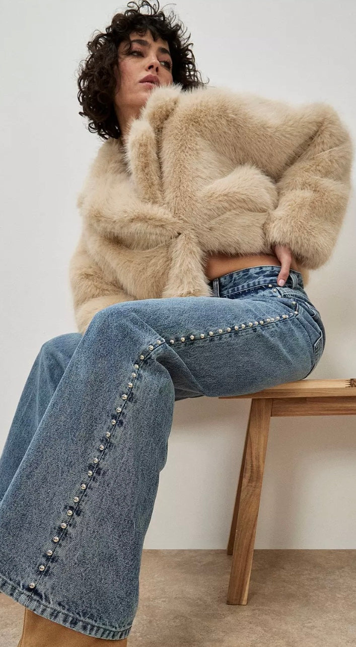 Stud Wide Leg Jean