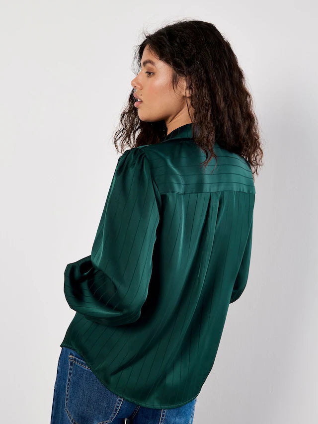 Satin Open Collar Blouse