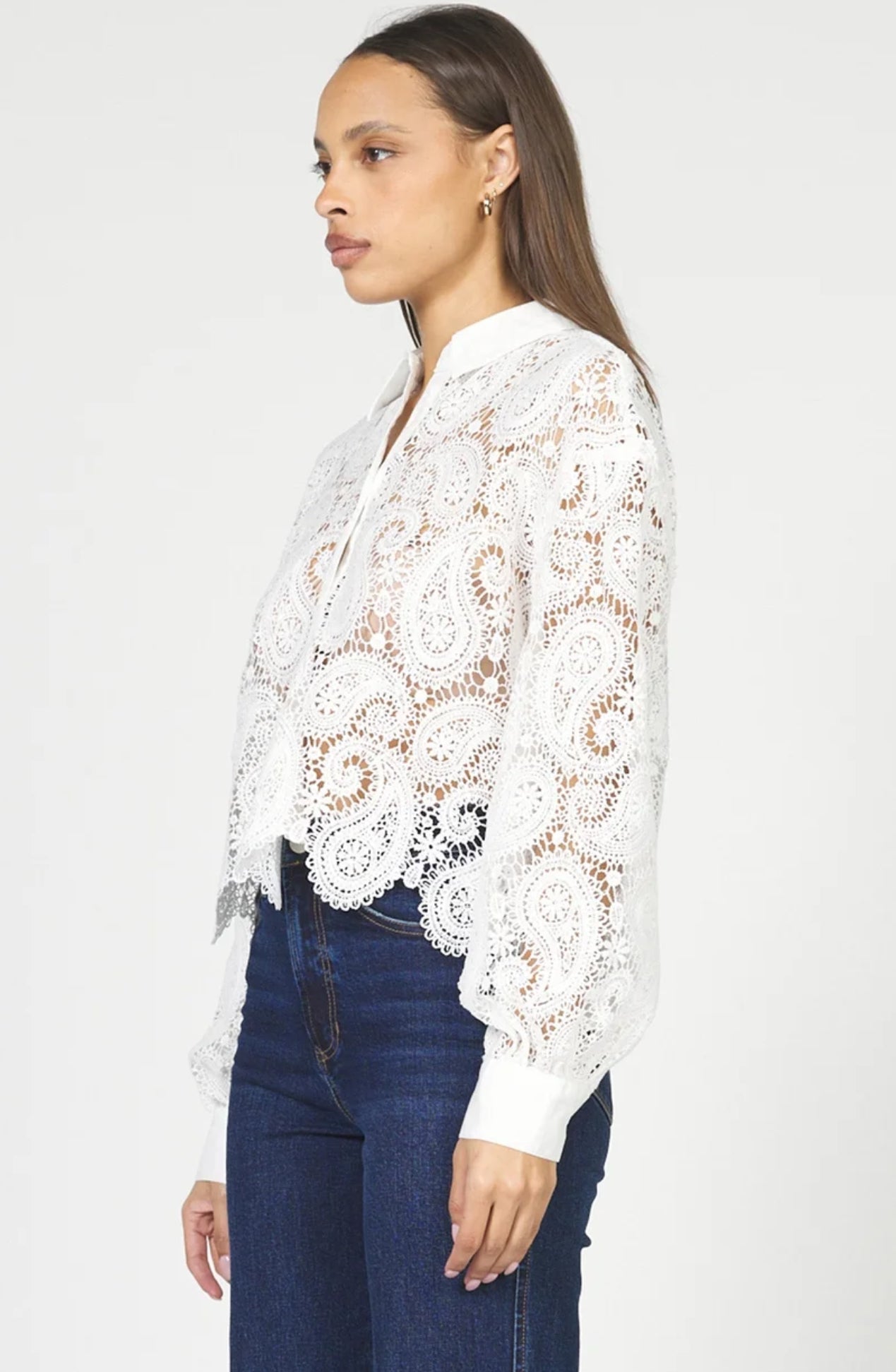 Suzette Lace Button Top