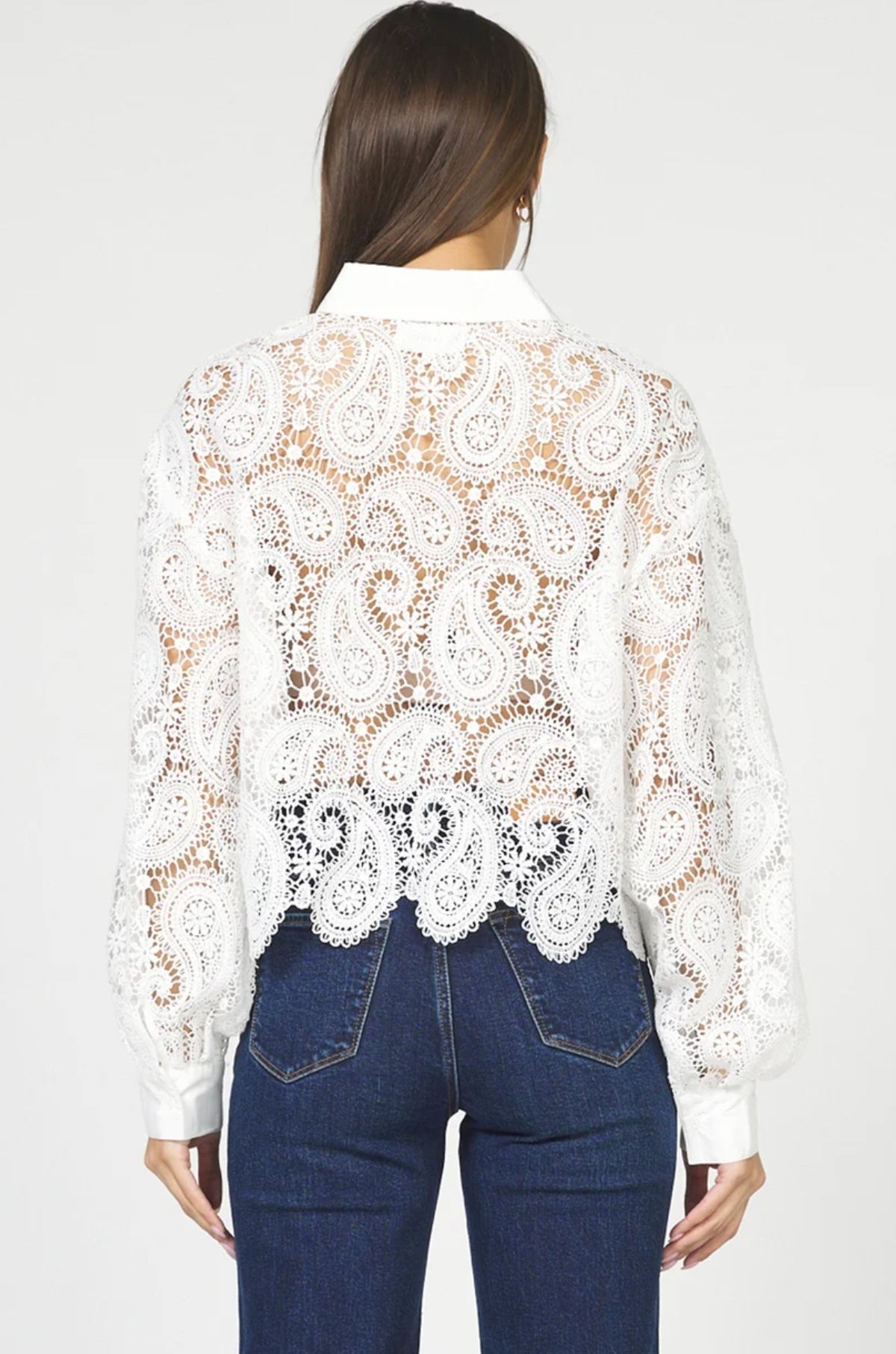 Suzette Lace Button Top