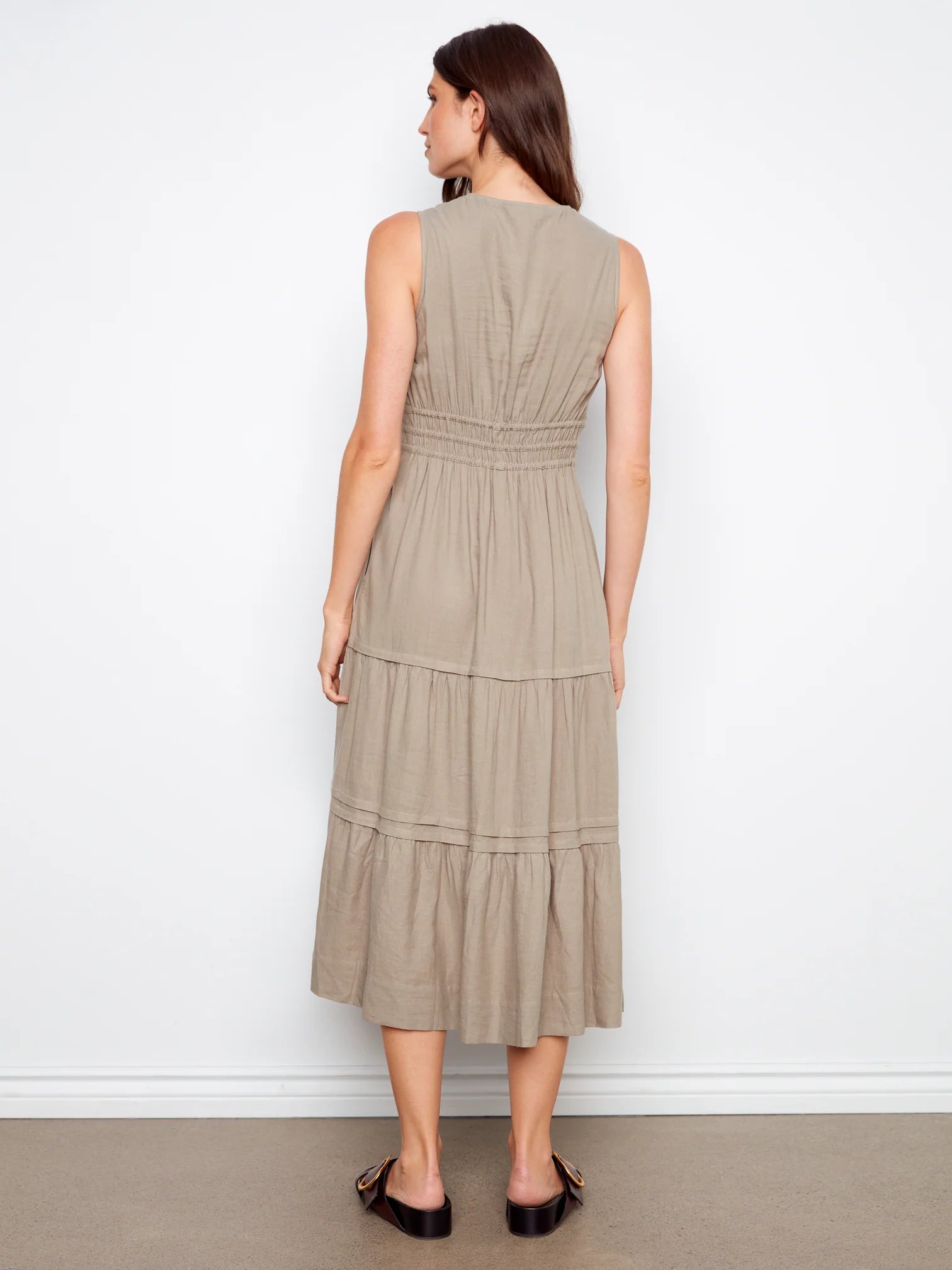 Long Linen Tier Dress