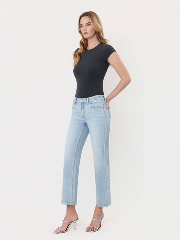 Swanky Mid-Rise Slim Wide Crop Jean