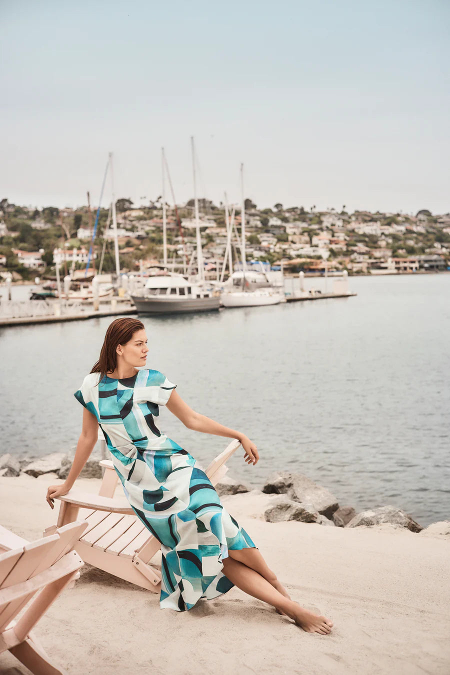 Geometric Print Fit and Flare Dress