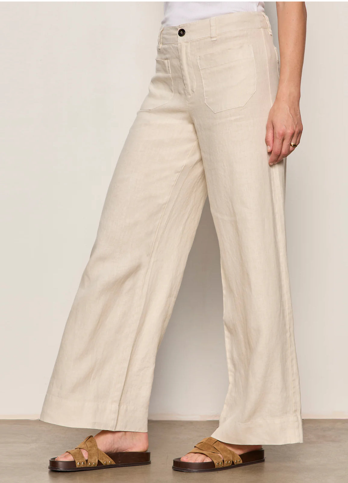 Linen Marine Wide Leg Pant