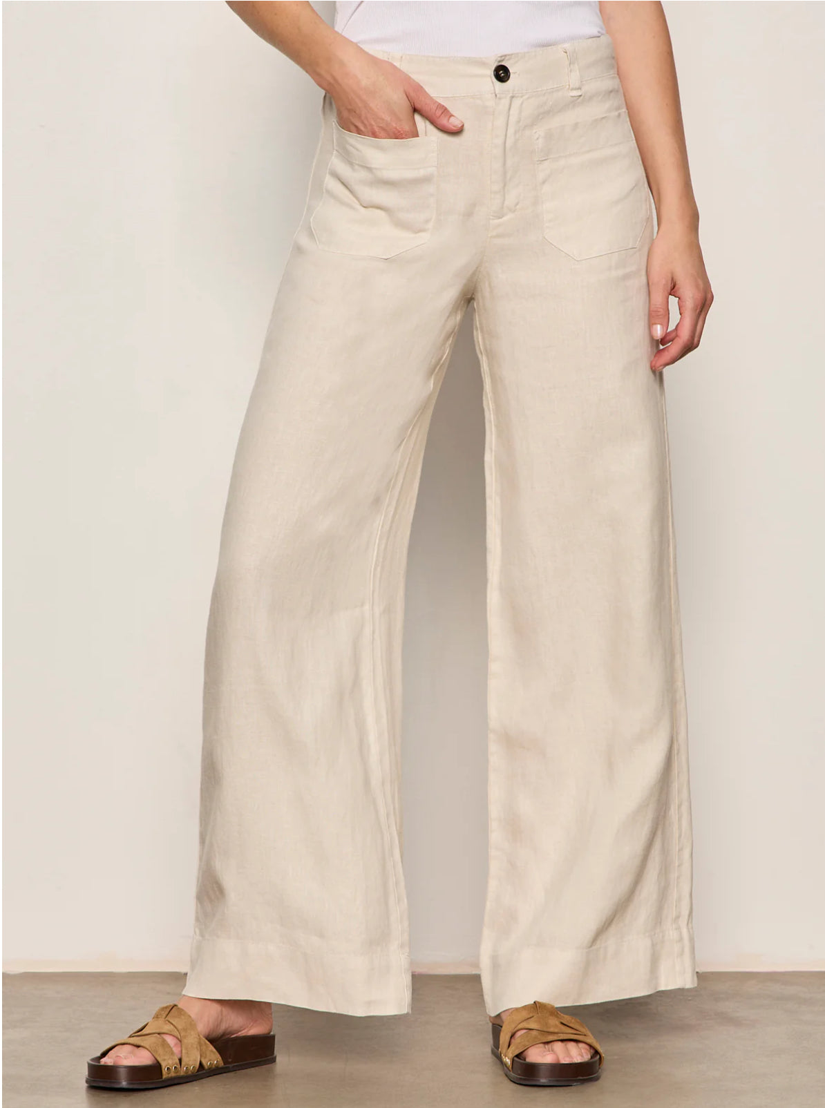 Linen Marine Wide Leg Pant