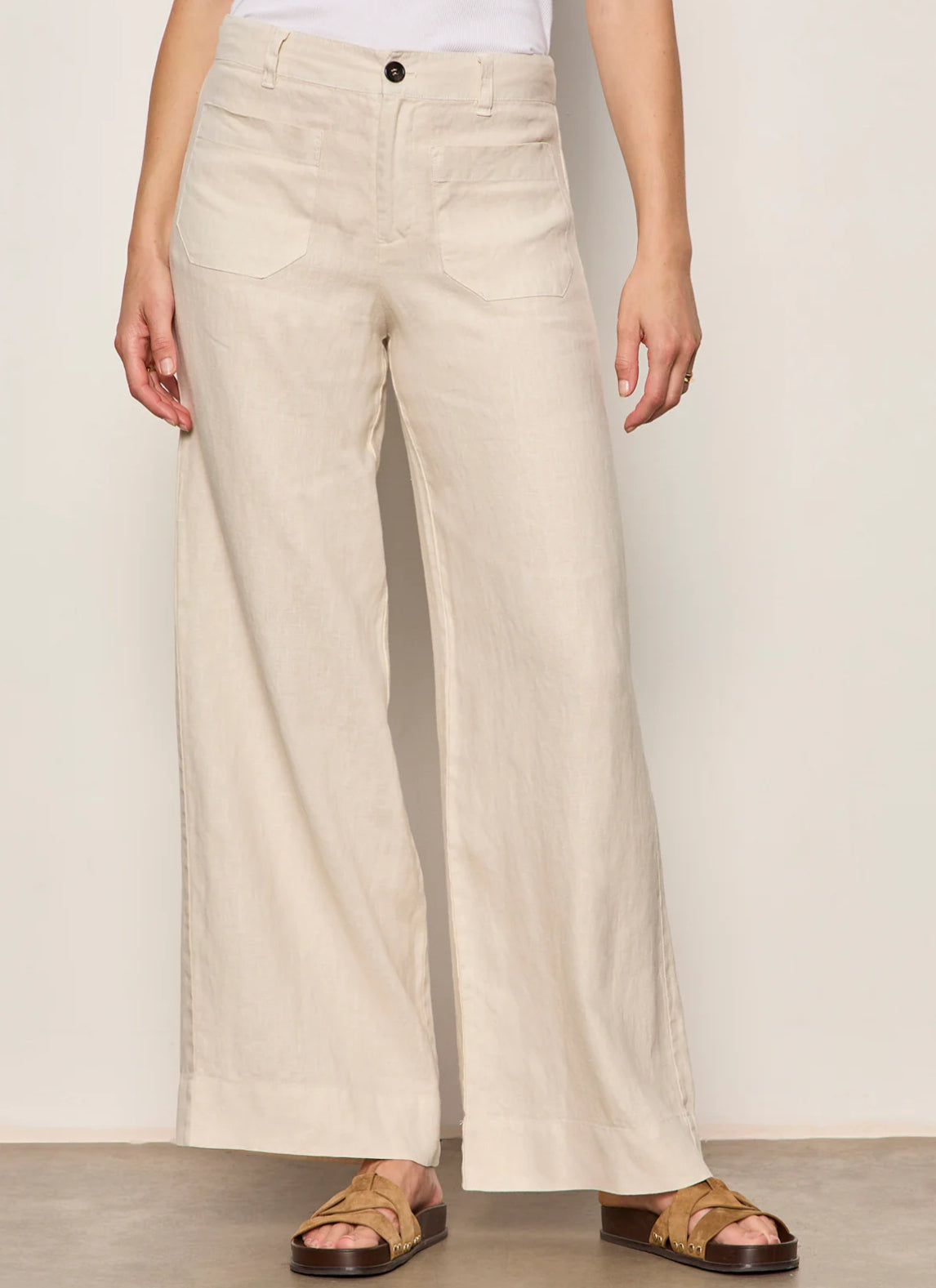 Linen Marine Wide Leg Pant