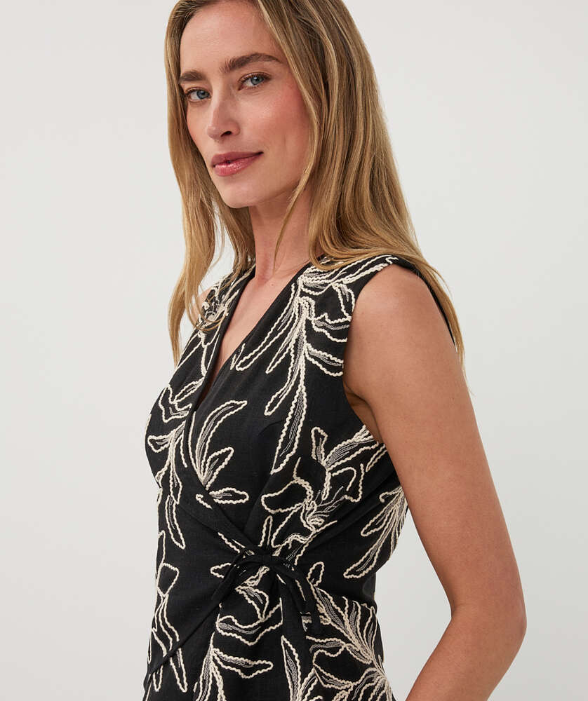 Nocturnal Bloom Wrap Top