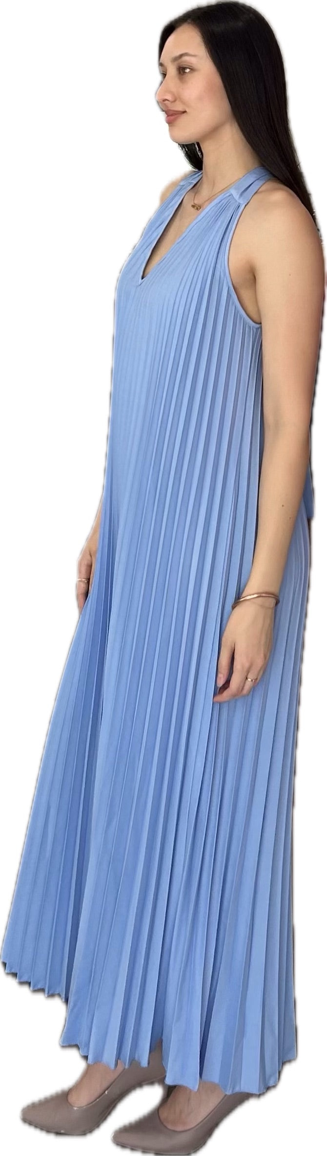 Pleated Long Cele Dress