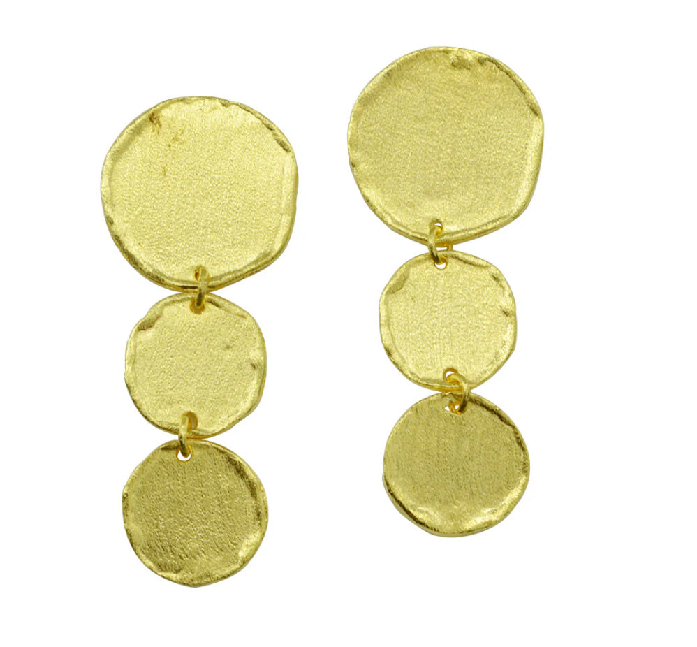 Coins 3 Circle Earring18kt Gold PlatedOne Size