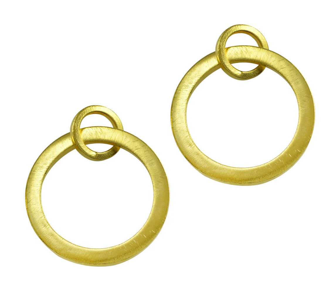 Zilah Two Circle Earring18 it Gold PlatedOne Size