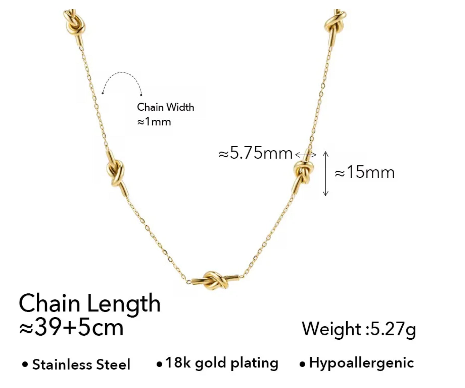 The Luxe Knot Necklace18kt Gold PlateOne Size
