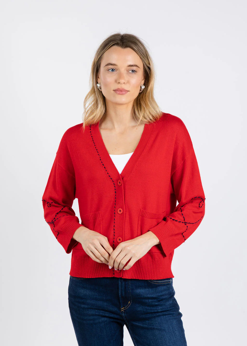Red Button Sweater