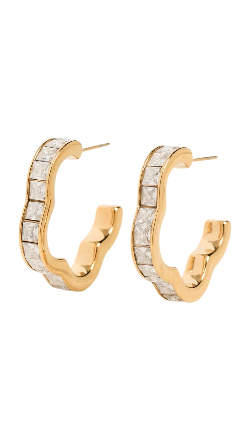 LUXE- Wave Hoop Earrings