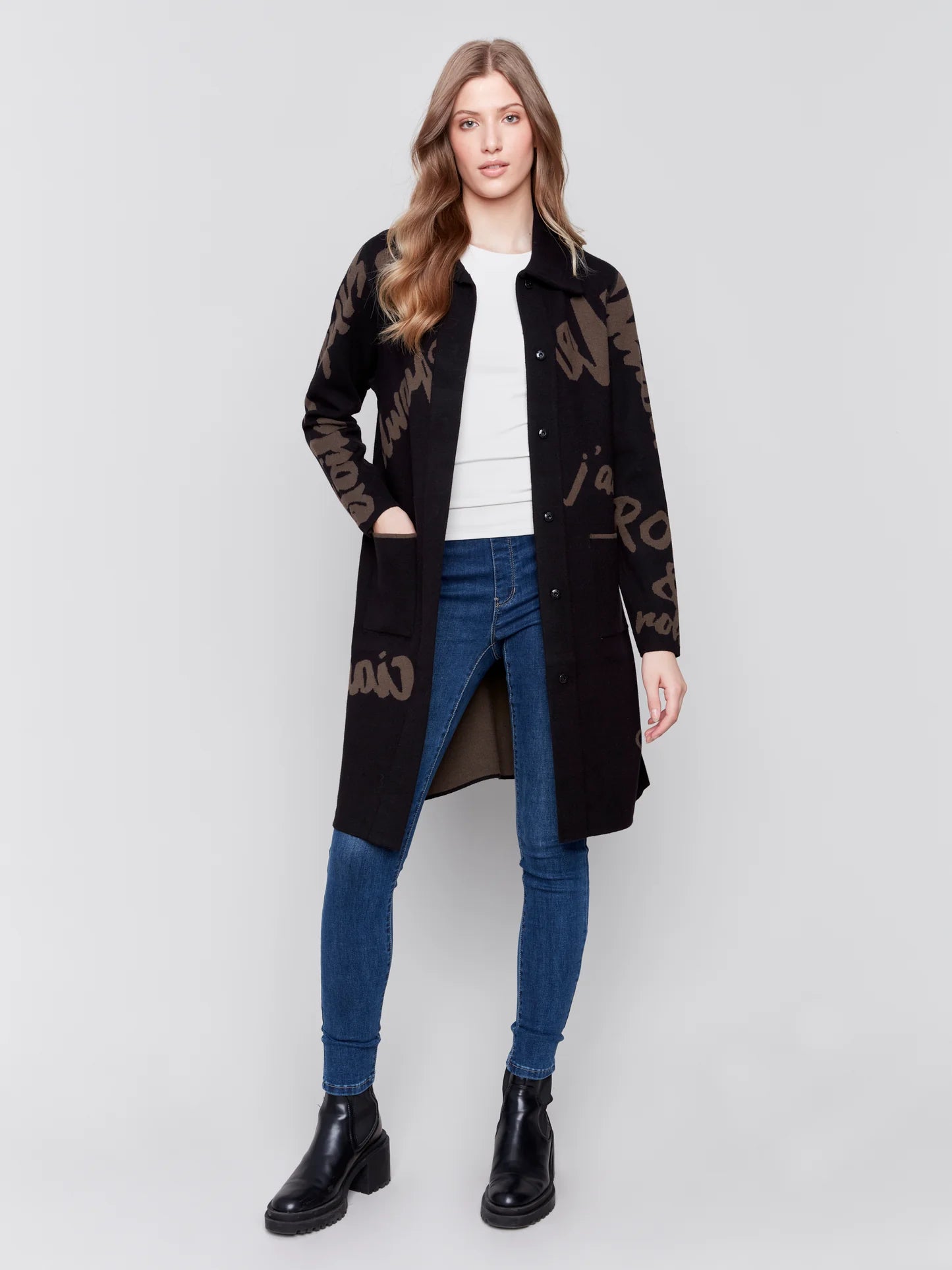 Ellie Reversible Jacquard Cardigan