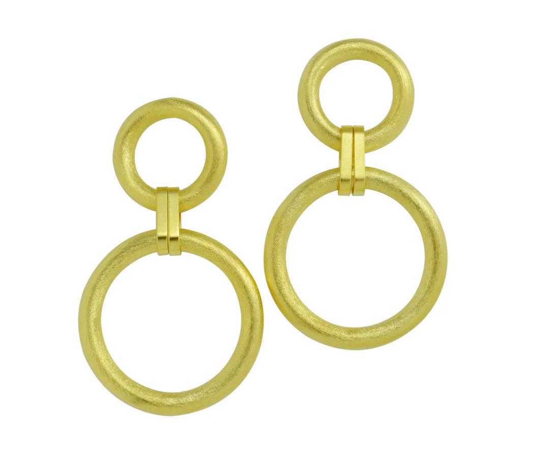 Delta Link Two Circle Earrings18kt Gold PlatedOne Size