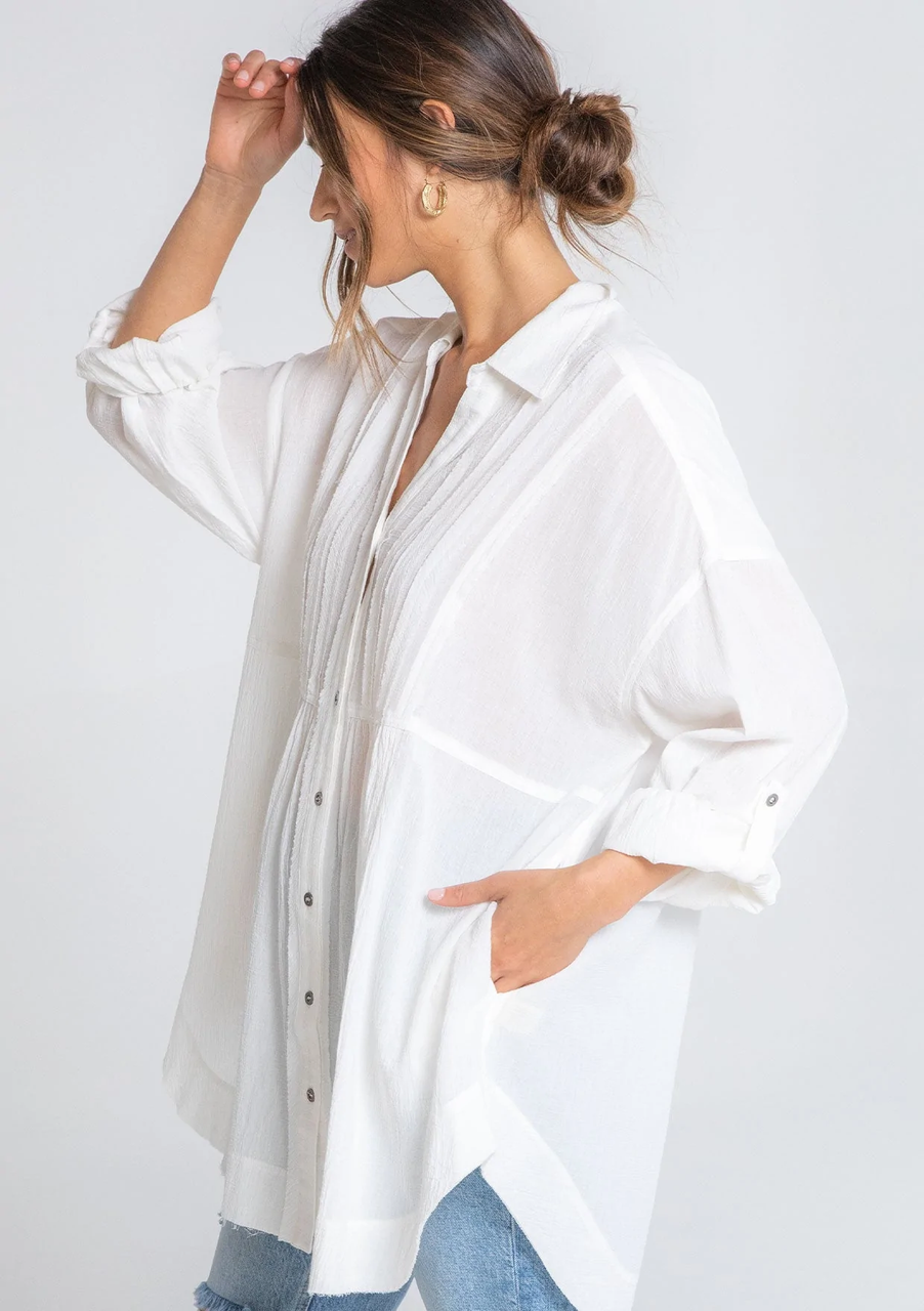 Long Sleeve Button Up Tunic