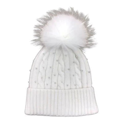 Lily Pearls Beanie White