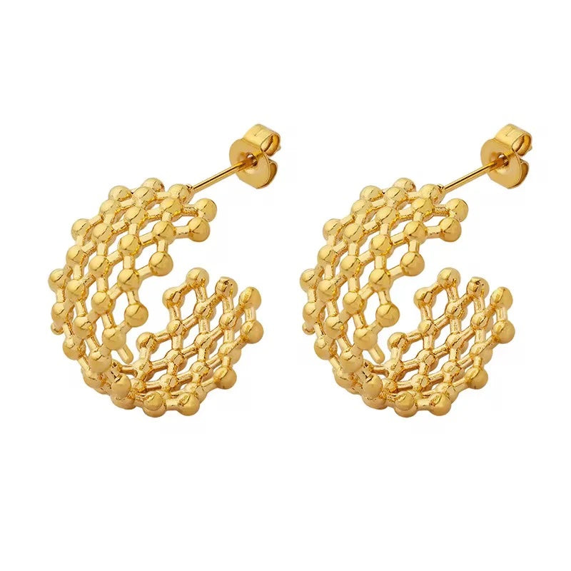 Ellie Hoop Earrings18kt Gold PlateOne Size