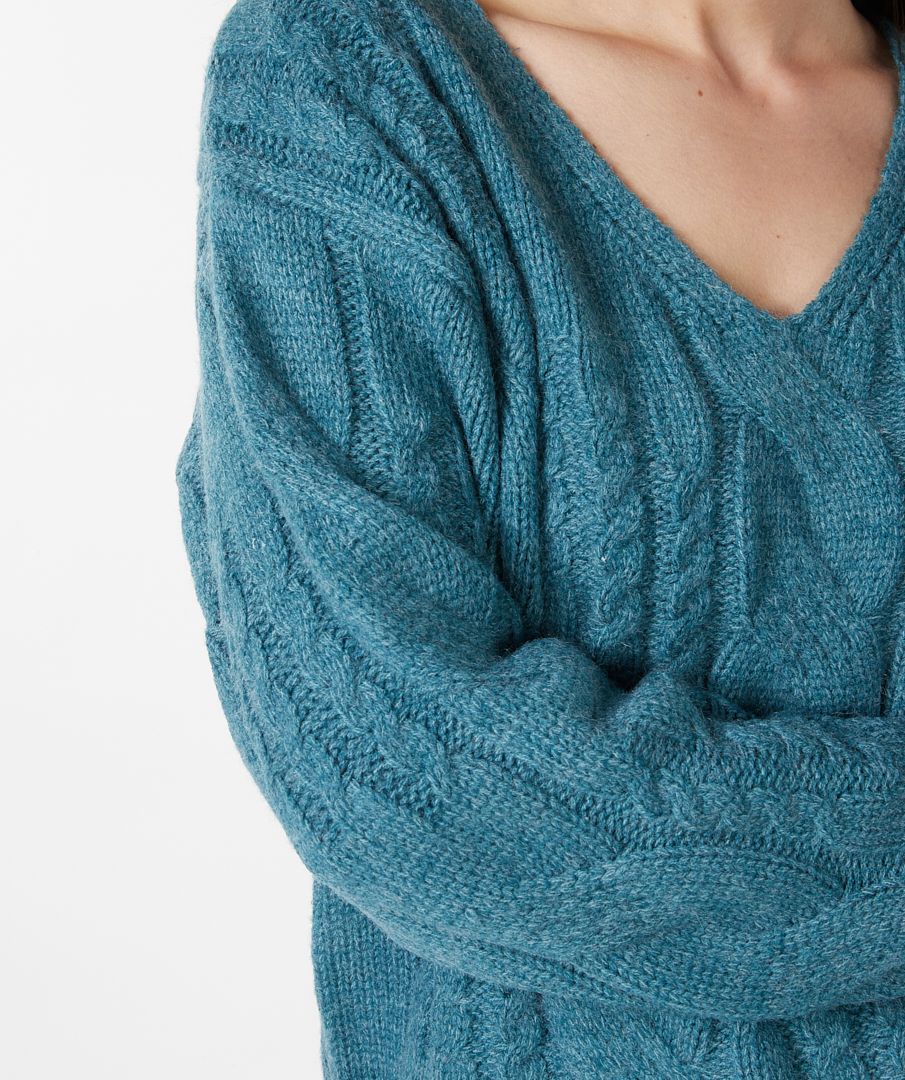 Sally Cable V Neck Sweater